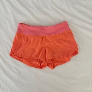 Lululemon Athletica Orange and Pink Athletic Shorts